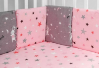 Бортик в кроватку Amarobaby Princess / AMARO-3112-Prin (12 предметов, серый/розовый) - 