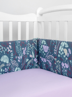 Бортик в кроватку Amarobaby Flower Dreams / AMARO-3104-FD (4 подушки, фиолетовый) - 
