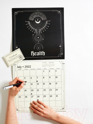 Календарь настенный Gothic Kotik Production На 2022 год Символы Авесты. Английская версия