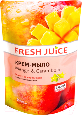 

Мыло жидкое Fresh Juice, Манго и карамбола без дозатора