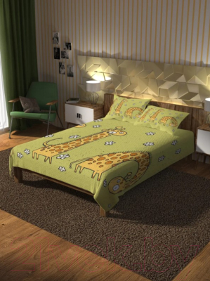 Набор текстиля для спальни JoyArty Три жирафа / bcsl_30062 (160x220)
