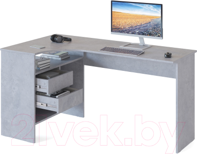 Компьютерный стол Сокол-Мебель СПМ-25 (левый, бетон)