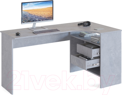 Компьютерный стол Сокол-Мебель СПМ-25 (правый, бетон)