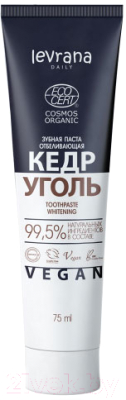 Изображение товара Зубная паста Levrana Ecocert Cosmos Organic Кедр и уголь Отбеливающая (75мл)