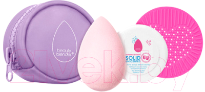 Изображение товара Подарочный набор Beautyblender Besties Lavender Спонж Lavender+Мыло Blendercleanser+коврик (15г)