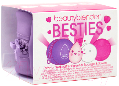 Изображение товара Подарочный набор Beautyblender Besties Lavender Спонж Lavender+Мыло Blendercleanser+коврик (15г)