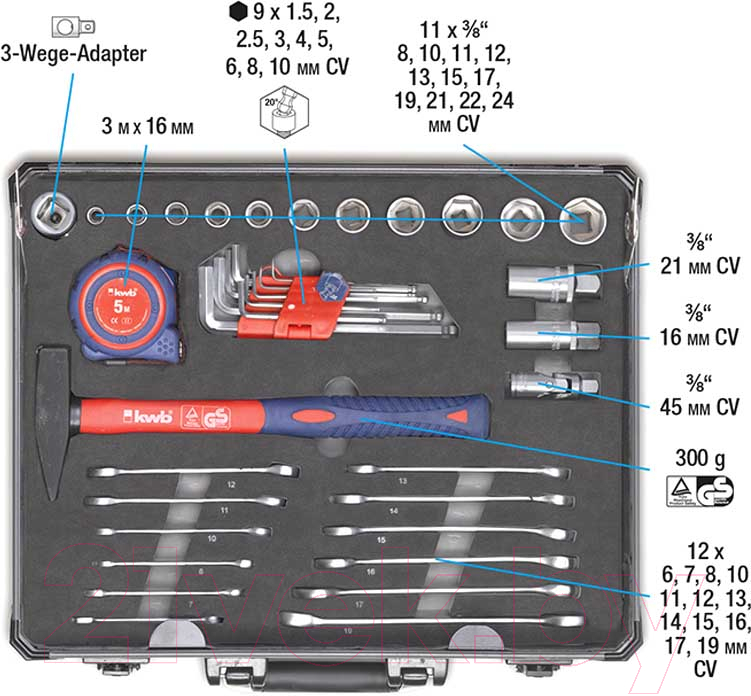 Универсальный набор инструментов KWB 49370740