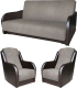 Комплект мягкой мебели Асмана Дачник-1 (рогожка беж/кожзам коричневый) - 