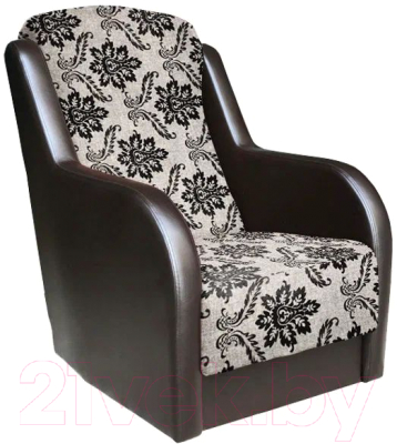 Комплект мягкой мебели Асмана Дачник-1 (рогожка вензель коричневый/кож.зам коричневый)