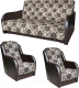 Комплект мягкой мебели Асмана Дачник-1 (рогожка вензель коричневый/кож.зам коричневый) - 