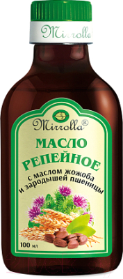 Изображение товара Масло для волос Mirrolla Репейное c маслом жожоба и зародышей пшеницы (100мл)