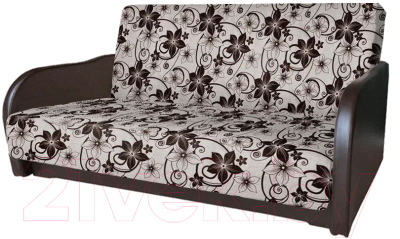 Комплект мягкой мебели Асмана Дачник-1 (рогожка цветок крупный коричневый/кожзам коричневый)