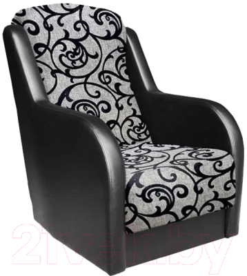 Комплект мягкой мебели Асмана Дачник-1 (рогожка завиток черный/кожзам черный)