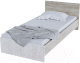 Односпальная кровать Стендмебель Басса КР-554 (дуб крафт белый/дуб крафт серый) - 