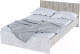 Полуторная кровать Стендмебель Басса КР-556 (дуб крафт белый/дуб крафт серый) - 