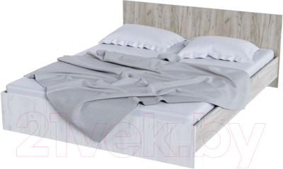 Двуспальная кровать Стендмебель Басса КР-558 (дуб крафт белый/дуб крафт серый)