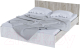 Двуспальная кровать Стендмебель Басса КР-558 (дуб крафт белый/дуб крафт серый) - 