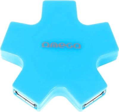 USB-хаб Omega USB 2.0 4xUSB / OUH24SBL (голубой) - 