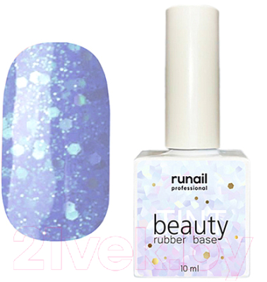 База для гель-лака RuNail Beauty Tint Glitter Mix Каучуковая цветная №6776 (10мл)