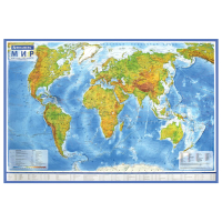 Настенная карта Brauberg Физическая карта мира 112379 - 