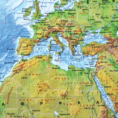 Настенная карта Brauberg Физическая карта мира 112379