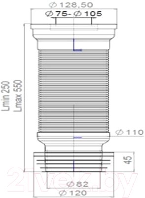 Слив (гофра) AV Engineering AVE129550