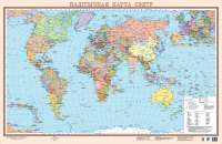 Настенная карта Белкартография Палiтычная карта свету 100x65 см (ламинированная с держателем) - 
