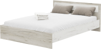 Полуторная кровать Стендмебель Гармония КР-602 140x200 (дуб крафт белый/дуб крафт серый) - 