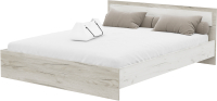Двуспальная кровать Стендмебель Гармония КР-601 160x200 (дуб крафт белый/дуб крафт серый) - 