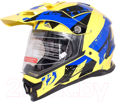 Мотошлем Racer BLD-819-7 (М, желтый/синий)