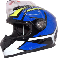 Мотошлем Racer BLD-М62 (М, синий/желтый) - 
