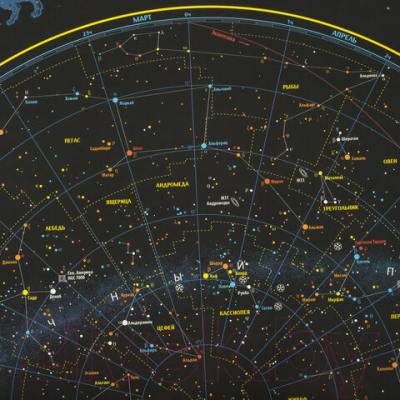 Настенная карта Brauberg Звездное небо и планеты / 112371