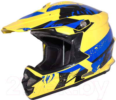 Мотошлем Racer JK316 (L, желтый/синий)