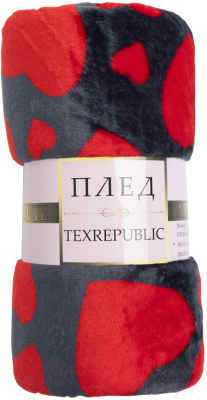 Плед TexRepublic Сердечки TF FN F113R b1520 / 24766 (красный/темно-синий)