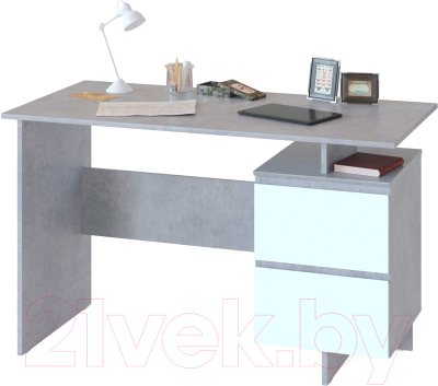 Письменный стол Сокол-Мебель СПМ-19 (бетон/белый)