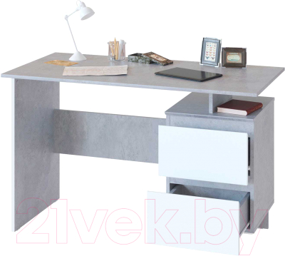 Письменный стол Сокол-Мебель СПМ-19 (бетон/белый)