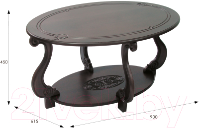 Журнальный столик Мебелик Овация М (темно-коричневый)