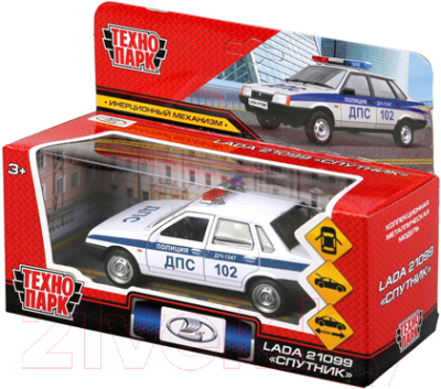 Автомобиль игрушечный Технопарк Lada-21099 Спутник Полиция / 21099-12POL-WH