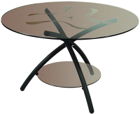 Журнальный столик Мебелик Дуэт 3 (черный/тонированный) - 