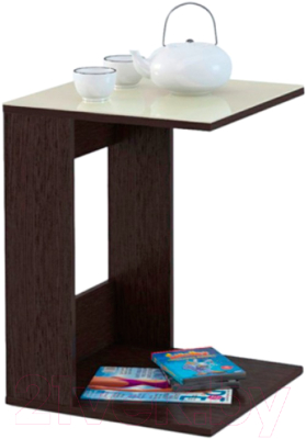 Журнальный столик Мебелик BeautyStyle 3 (венге/стекло бежевое)