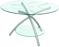 Журнальный столик Мебелик Дуэт 3 (металлик/прозрачный) - 