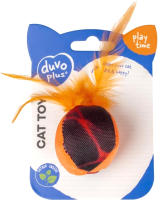 Игрушка для кошек Duvo Plus Мяч с перьями Флэш / 12080/DV (оранжевый) - 