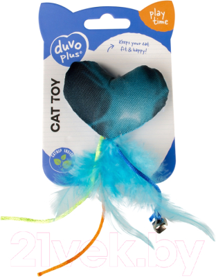 Игрушка для кошек Duvo Plus Сердце Флэш / 12079/DV (голубой)