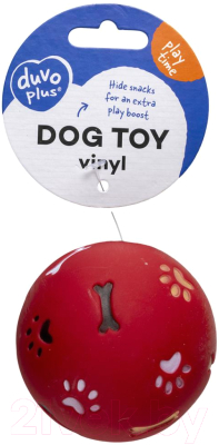 Игрушка для собак Duvo Plus Мяч для лакомств / 13358 (красный)