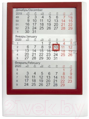 Календарь настольный Walz 2022 / 9537/08 (белый/красный)