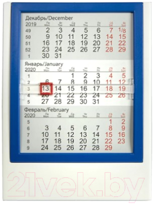 Календарь настольный Walz 2022 / 9537/24 (белый/синий)