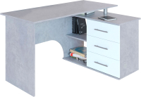 Письменный стол Сокол-Мебель КСТ-09П (бетон/белый) - 