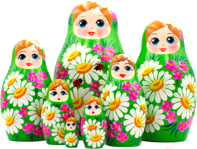 Матрешка сувенирная Брестская Фабрика Сувениров В сарафане с цветами ромашки 7008