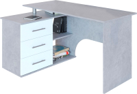 Письменный стол Сокол-Мебель КСТ-09Л (бетон/белый) - 