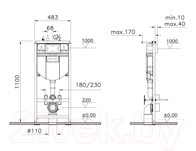 Инсталляция для унитаза VitrA Uno / 730-5800-01EXP + 720-0180EXP